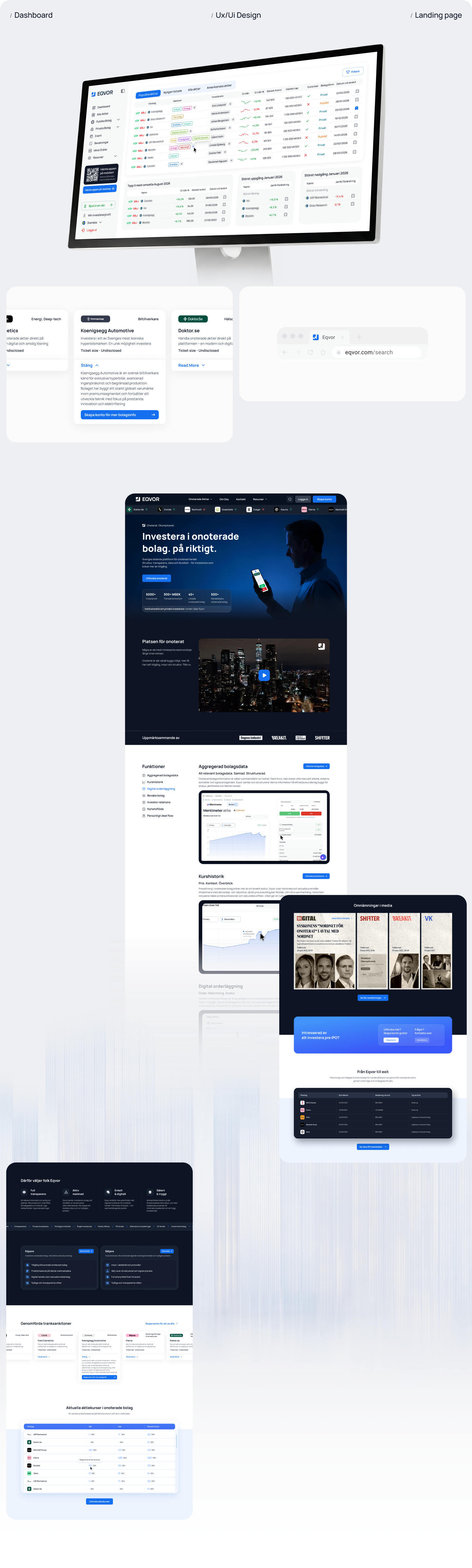 Eqvor — Dashboard & Landing Page